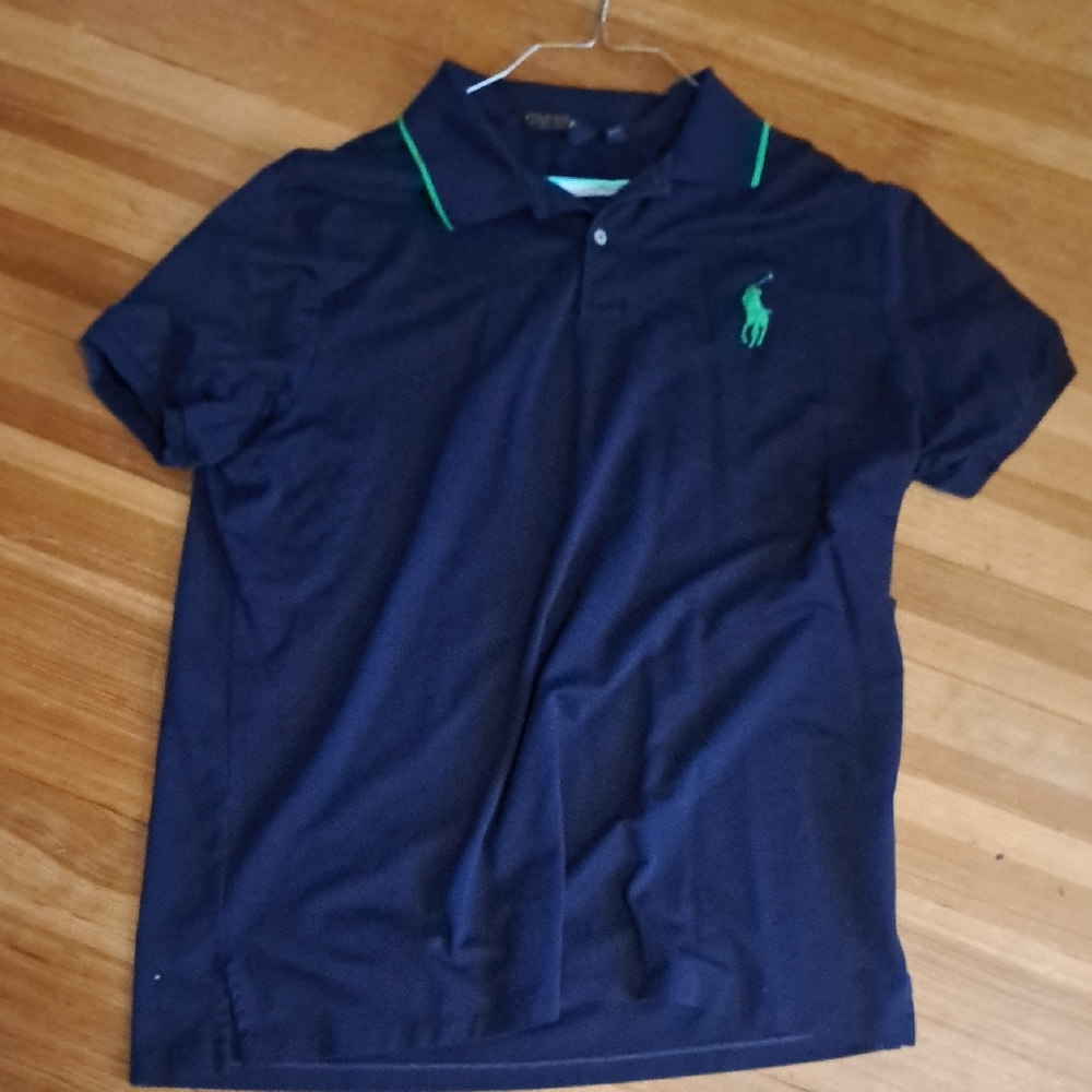 Ralph Lauren Navy Polo Shirt with Green Logo